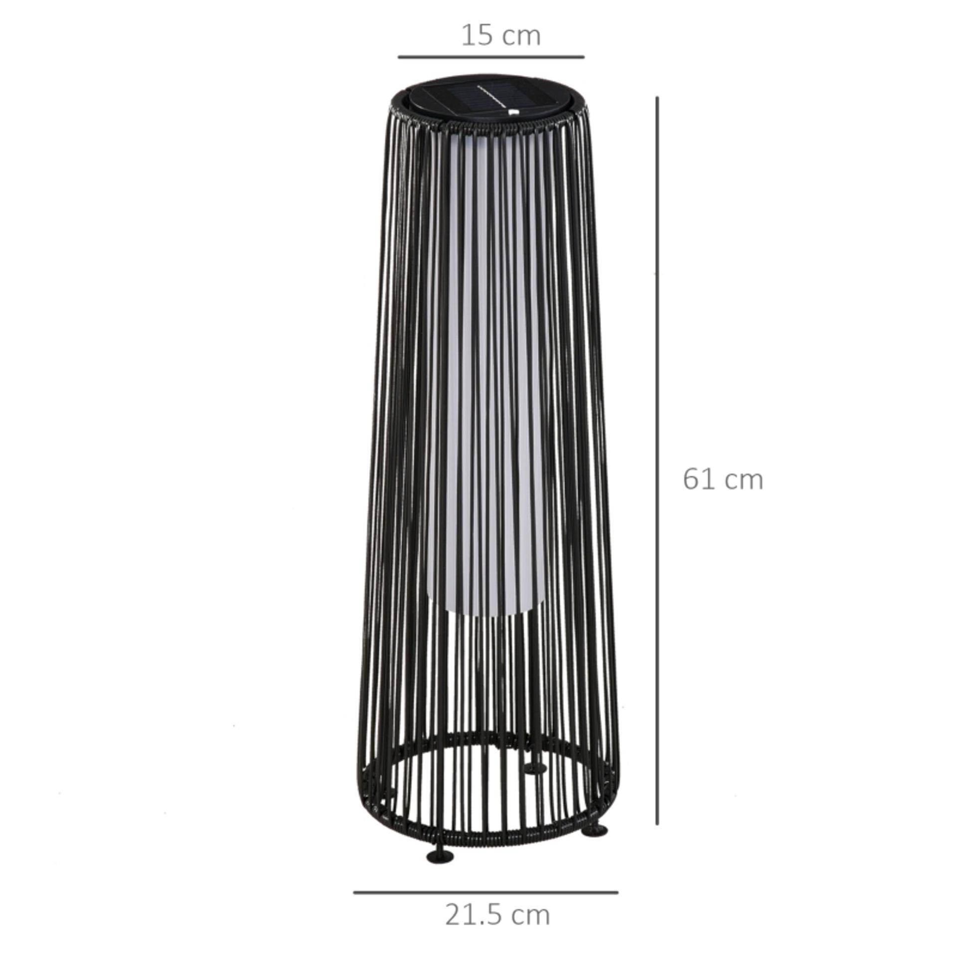 RPP £38.99 -Outsunny Patio Garden Solar Powered Lights Woven Resin Wicker Lantern Auto On/Off - Image 3 of 4