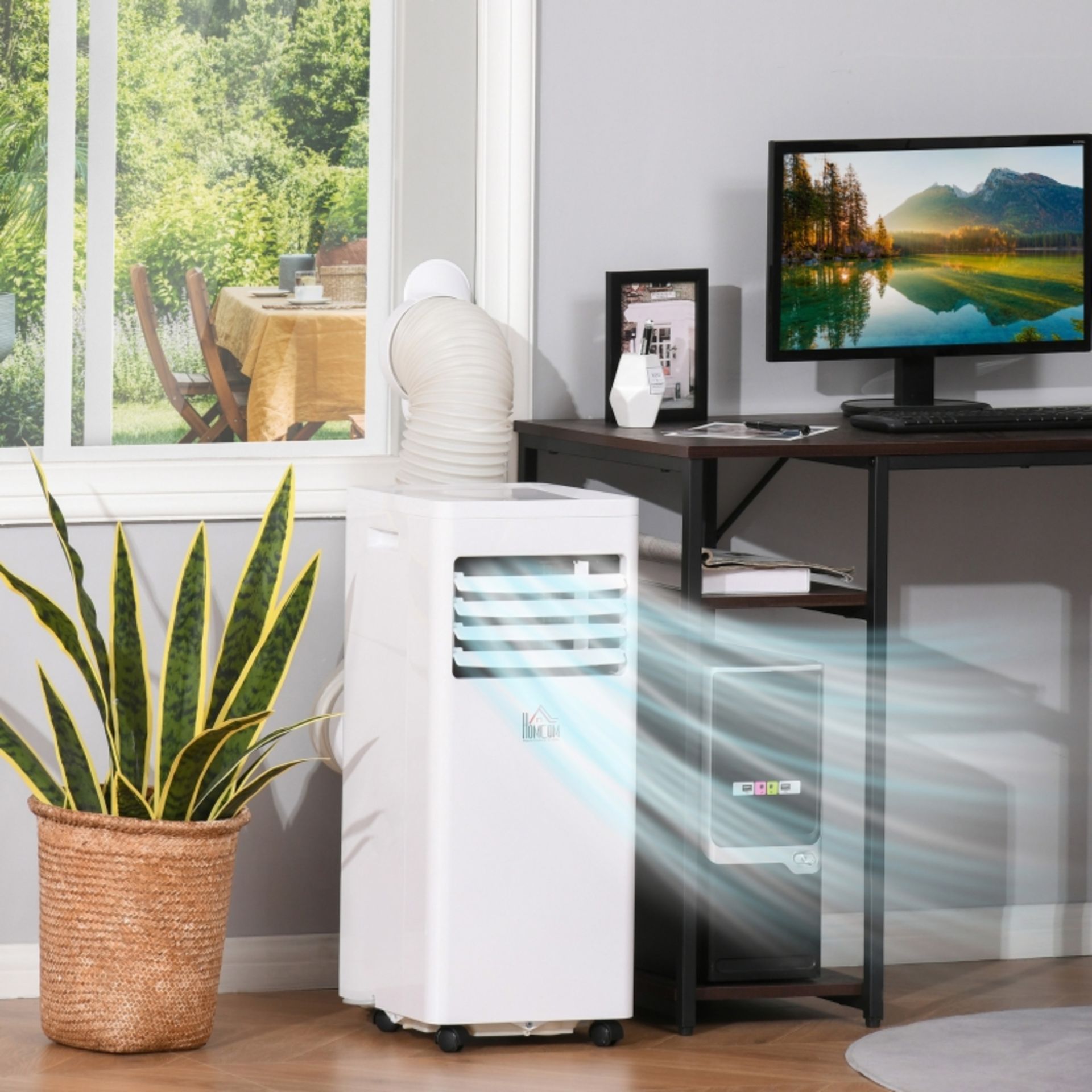 RPP £259.99 -HOMCOM Mobile Air Conditioner White W/ Remote Control Cooling Dehumidifying Ventilating - Image 2 of 4
