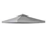 RPP £57.99 -Outsunny 3(m) Gazebo Top Cover Double Tier Canopy Replacement Pavilion Roof Light Grey