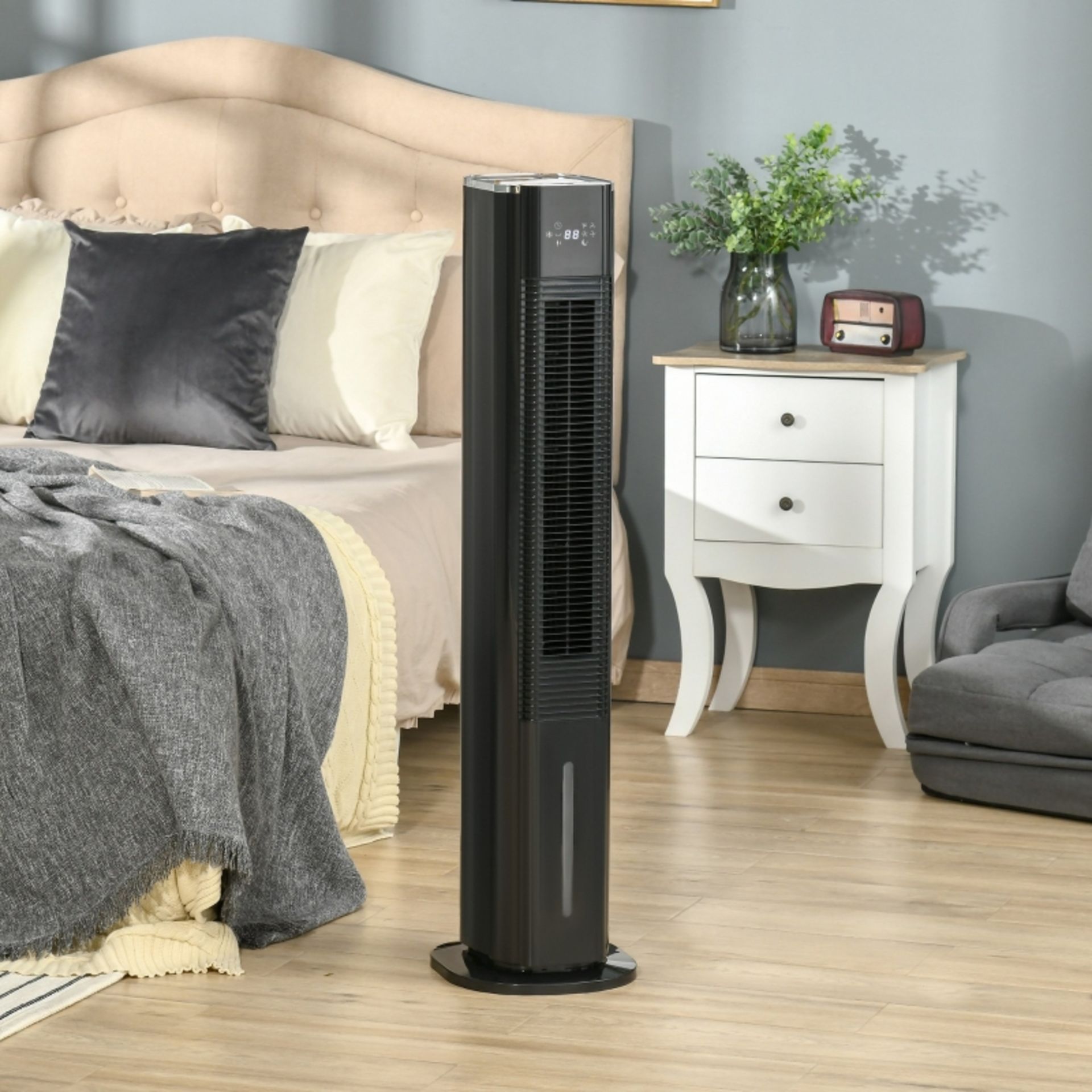 RPP £149.99 -HOMCOM 42" Portable Cooling Fan, Water Conditioner Unit with 3 Modes, 3 Speed, Remote
