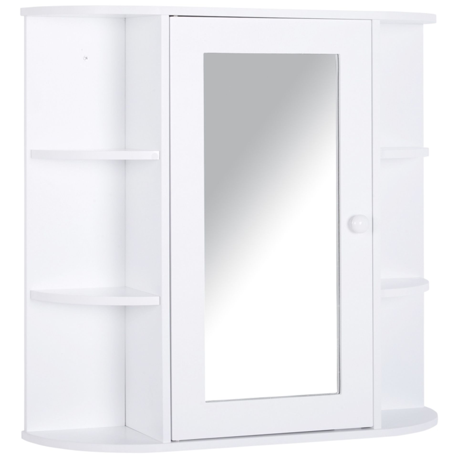 RPP £57.99 -HOMCOM Wall Mounted Bathroom Cabinet with Mirror Single Door Storage Organizer 2-tier