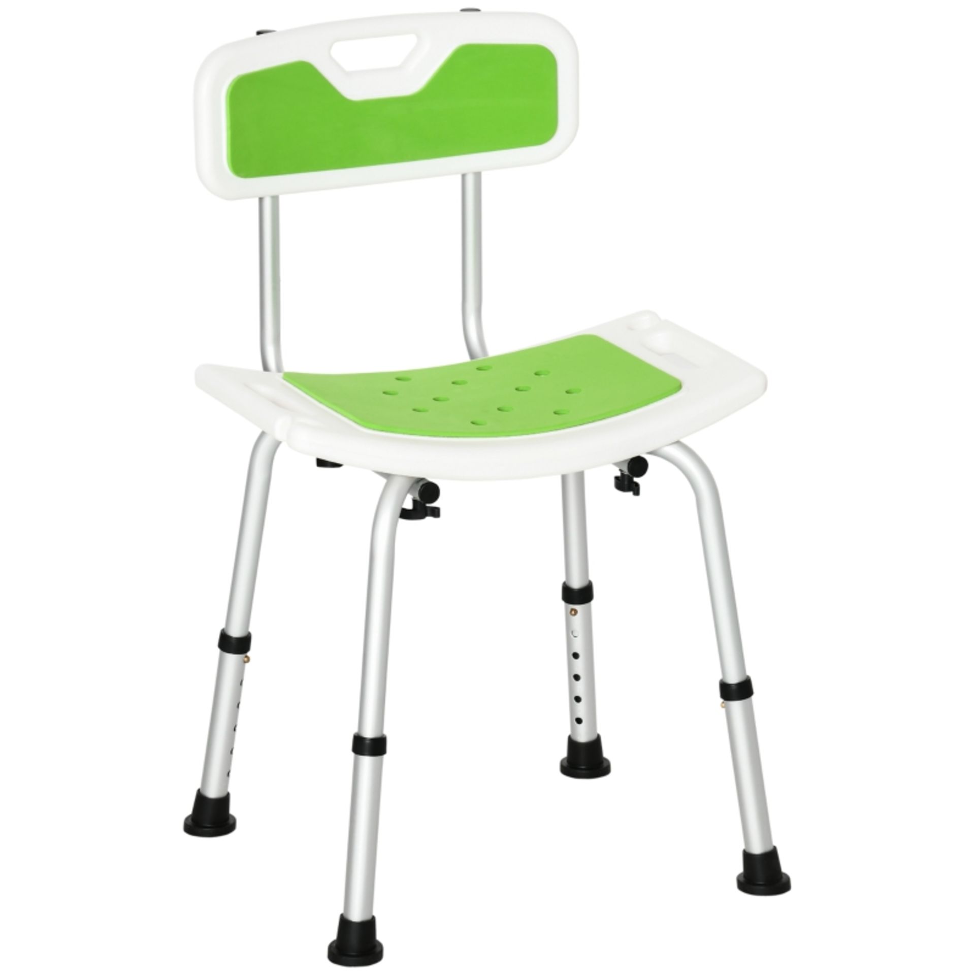 RPP £49.99 -HOMCOM Shower Chair for the Elderly and Disabled, 6-Level Height Adjustable Shower Stool