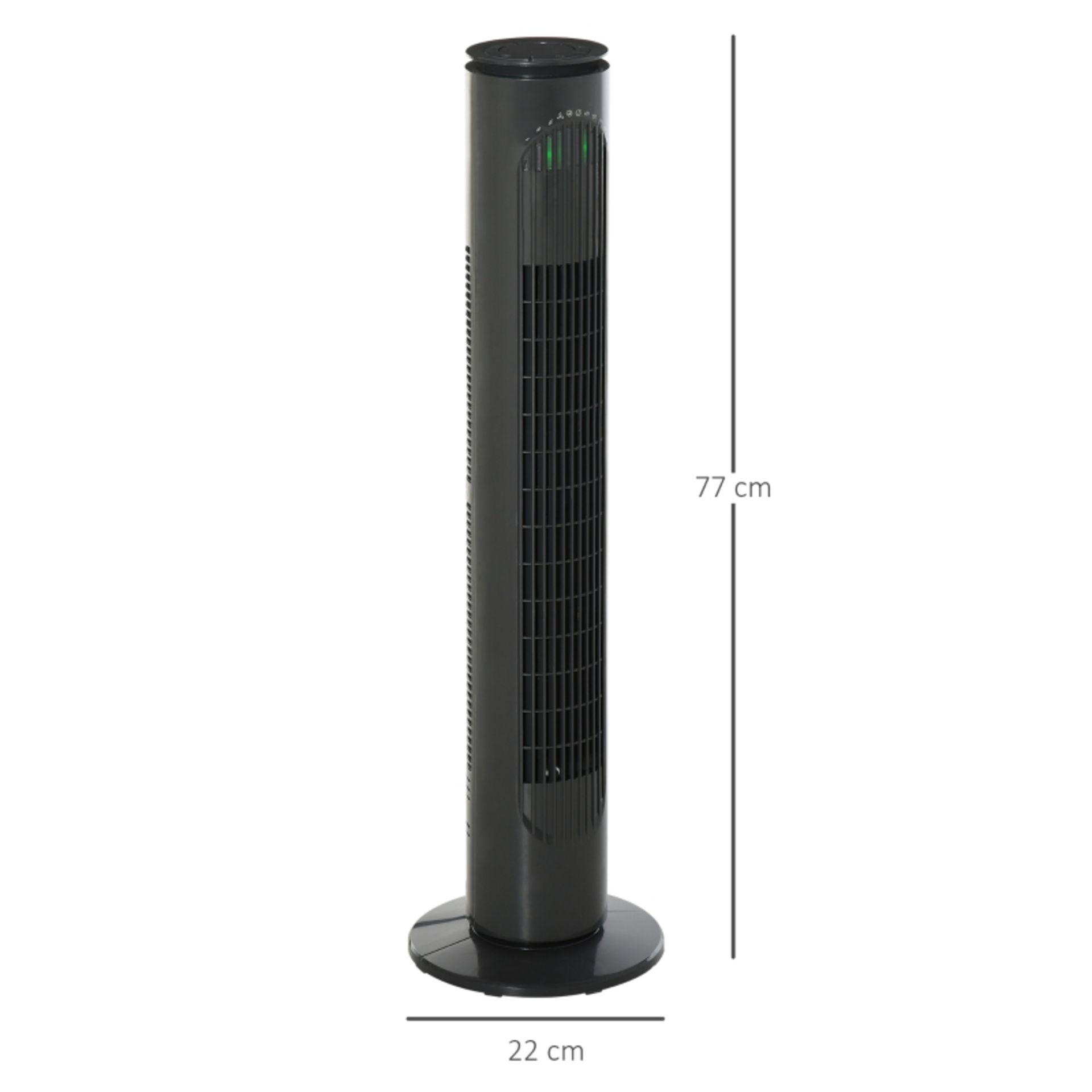 RPP £67.99 -HOMCOM 30'' Freestanding Tower Fan, 3 Speed 3 Mode, 10h Timer, 70 Degree Oscillation, - Image 3 of 4