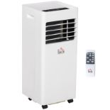 RPP £259.99 -HOMCOM Mobile Air Conditioner White W/ Remote Control Cooling Dehumidifying Ventilating