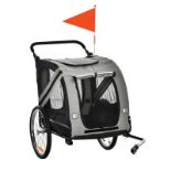 RPP £112.99 -PawHut 2-In-1 Pet Bike Trailer Dog Stroller Pushchair with Universal Wheel Reflector