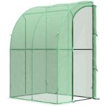 RPP £31.99 -Outsunny Outdoor Walk-In Lean to Wall Tunnel Greenhouse with Zippered Roll Up Door PE