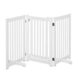 RPP £69.99 -PawHutPet Gates MDF Freestanding Expandable Dog Gate Wood Doorway Pet Barrier Fence w/