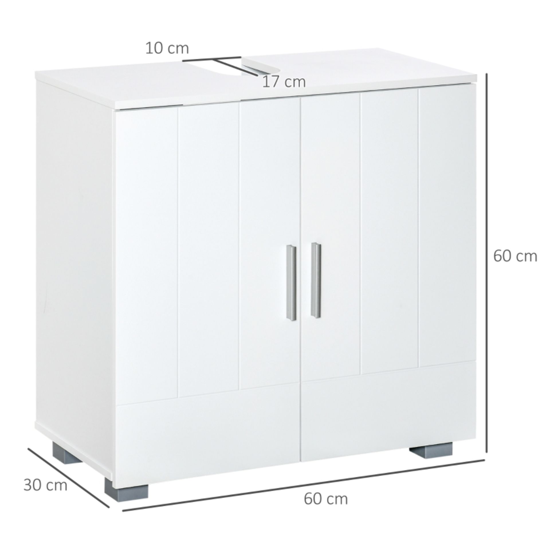 RPP £89.99 -kleankin Pedestal Under Sink Cabinet, Modern Bathroom Vanity Unit, Storage Cupboard with - Image 3 of 4