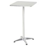 RPP £89.99 -HOMCOM Height Adjustable Bistro Table Pub Bar Square Table Stainless Steel Top Aluminium