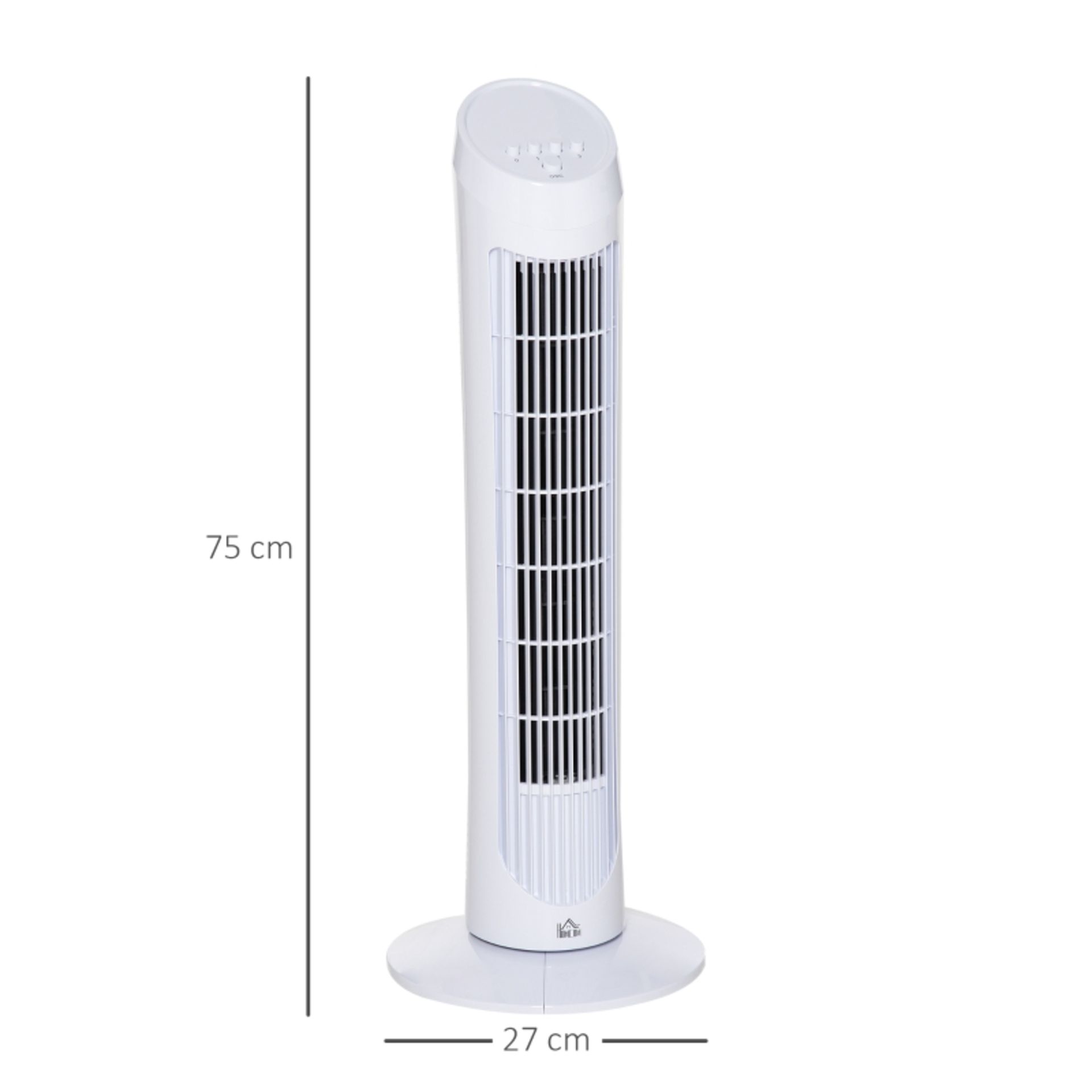 RPP £57.99 -HOMCOM 30" Oscillating Tower Fan 3 Speed Mode Ultra Slim Indoor Air Refresher Cooling - Image 3 of 4