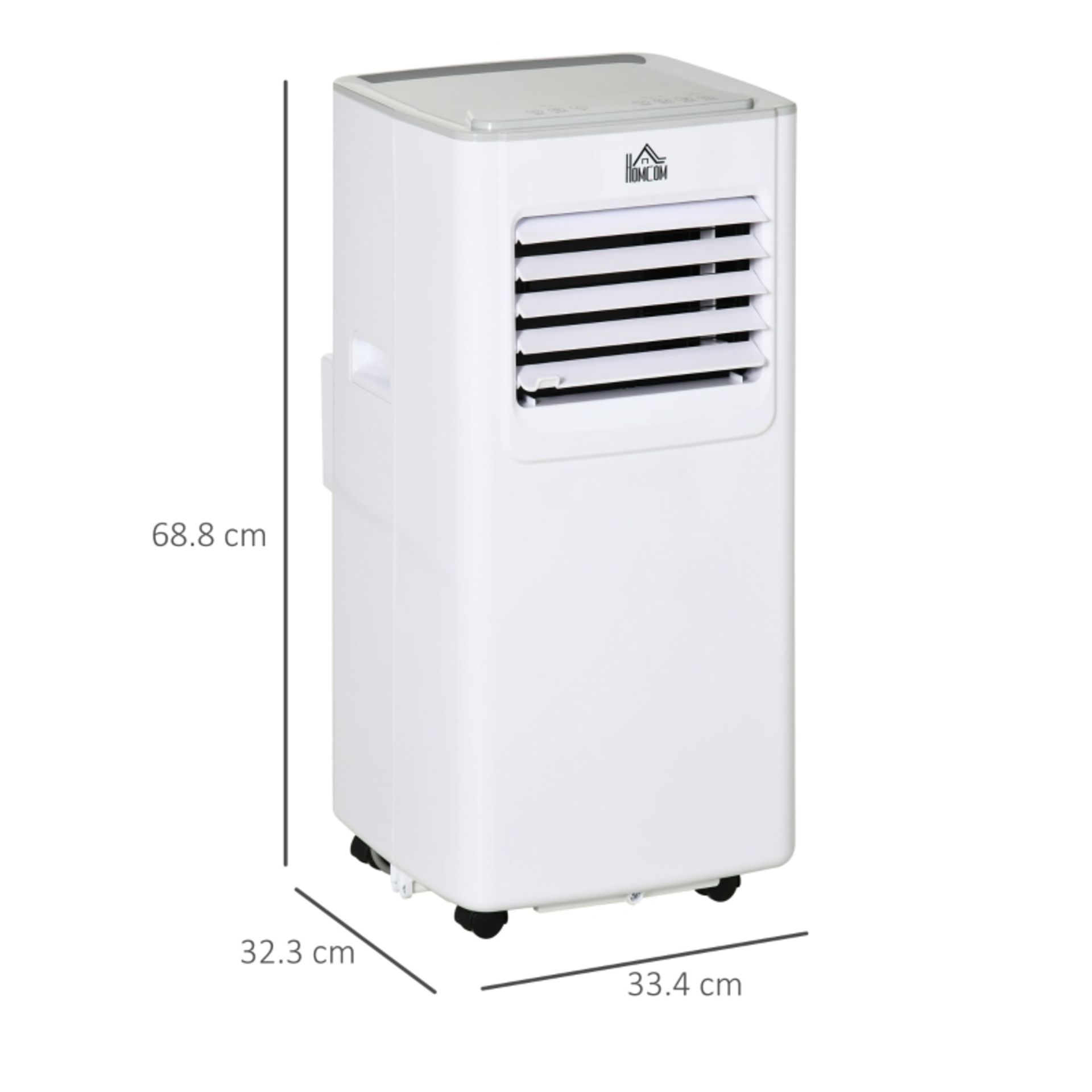 RPP £309.99 -HOMCOM 4-In-1 7000 BTU Mobile Air Conditioner for Room up to 15m², Portable AC Unit for - Image 3 of 4