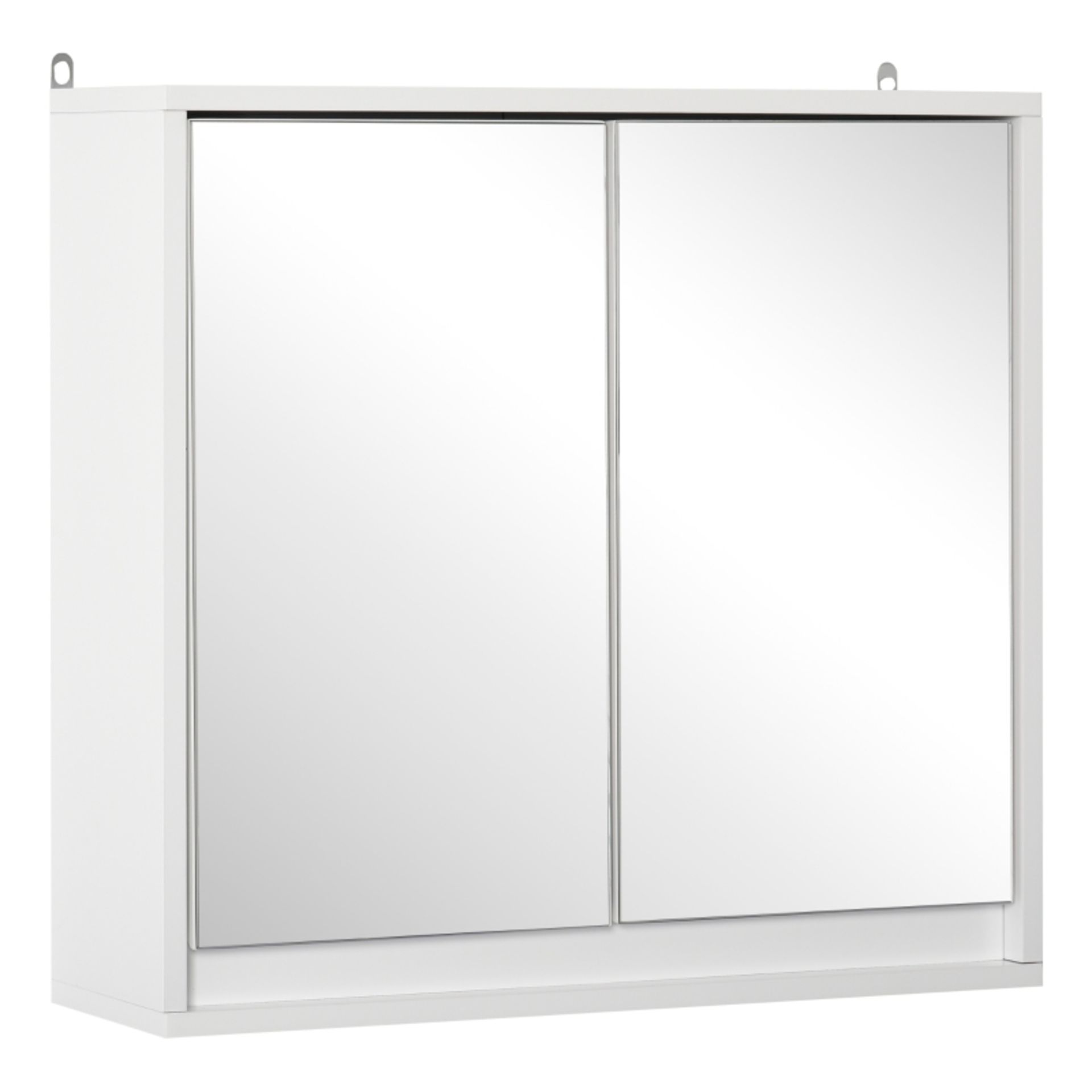 RPP £58.99 -HOMCOM Wall Mounted Mirror Cabinet with Storage Shelf Bathroom Cupboard Double Door