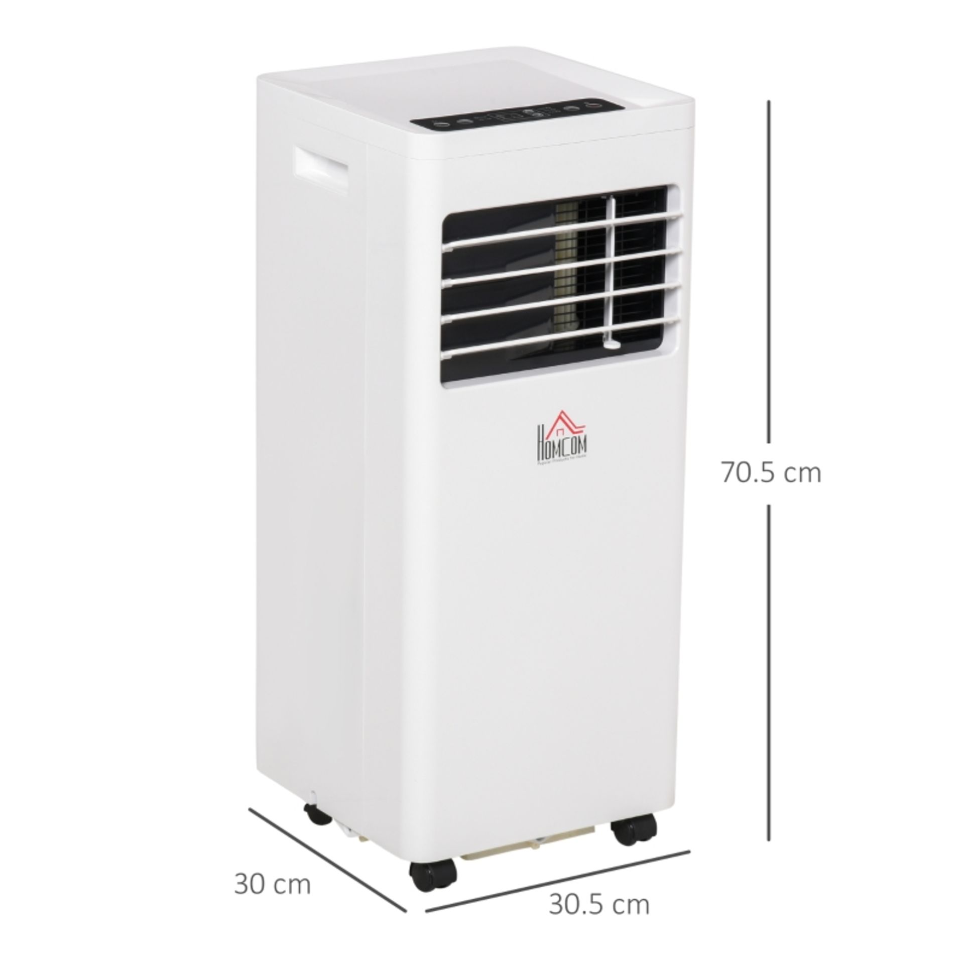 RPP £259.99 -HOMCOM Mobile Air Conditioner White W/ Remote Control Cooling Dehumidifying Ventilating - Image 3 of 4