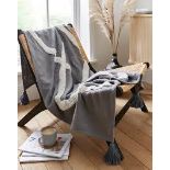 RRP £39 - KNIT DIA CHCK THROW GREY