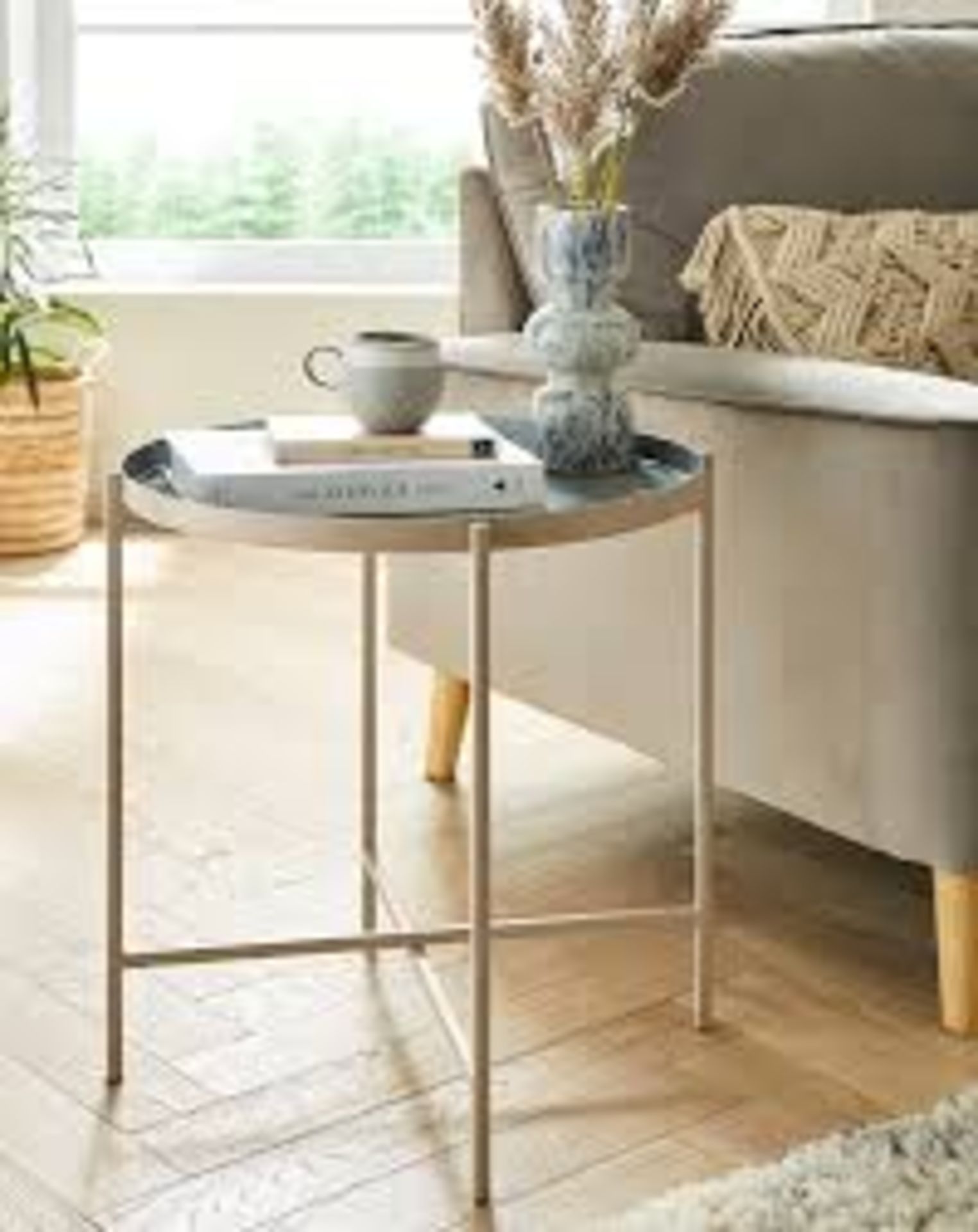 RRP £89 - ZURI SIDE TABLE GREY - Image 2 of 2