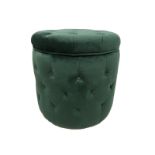 RRP £99 - ARWEN VELVET OTTOMAN IN MOSS GREEN - BOX SIZE 42X42X42CM