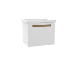 RRP £540 - NEW Amaro Vanity Unit With Sink - Single Drawer 560 x 412 x 460mm Wall Hung White Gloss