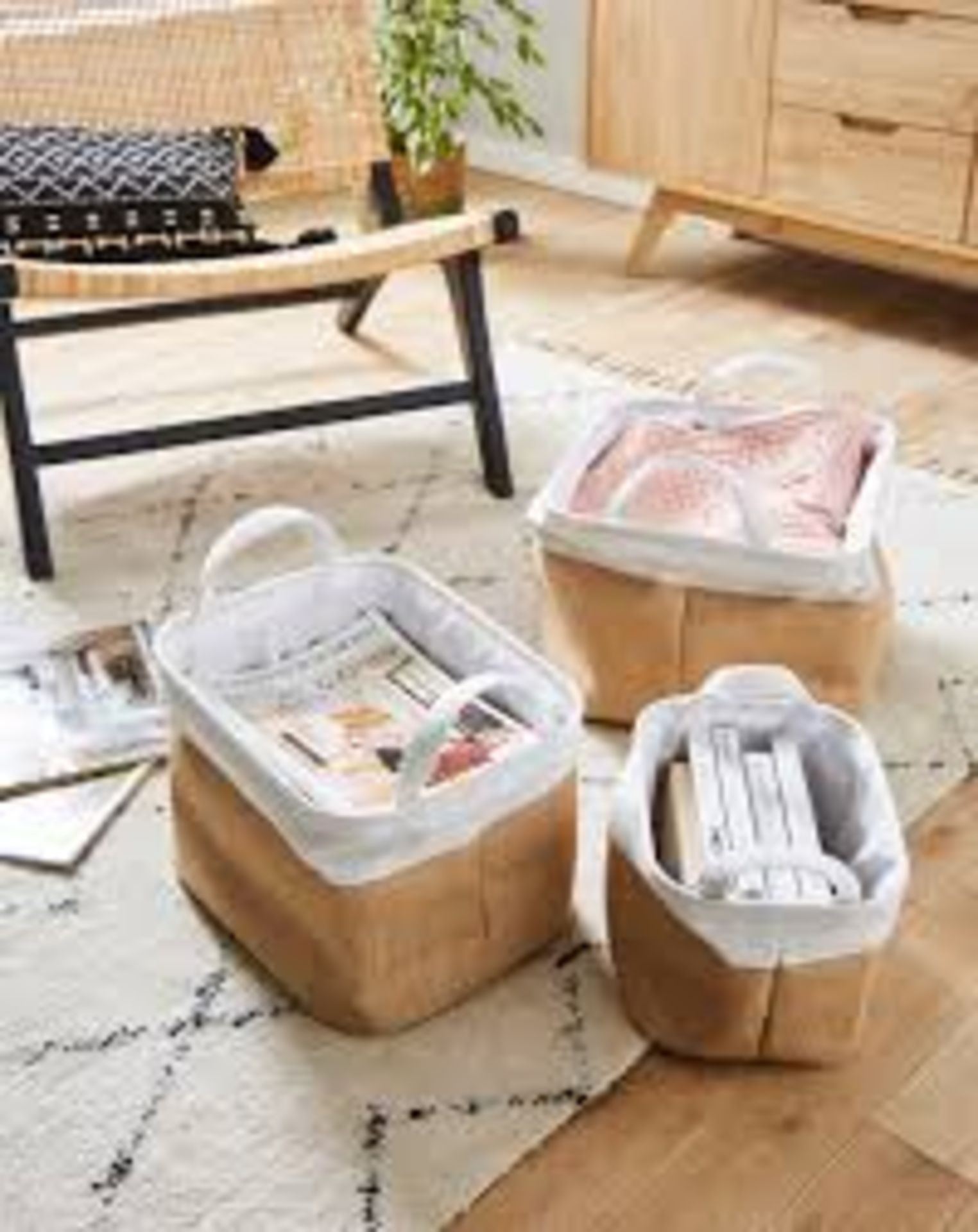 RRP £40 - FABRIC STORAGE BOXES ( 3 IN TOTAL )