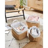 RRP £40 - FABRIC STORAGE BOXES ( 3 IN TOTAL )