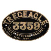 GWR Brass Combine Worksplate TREGEAGLE 3359 4-4-0 Bulldog Class