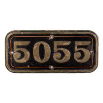 GWR Brass Cabside Numberplate 5055 ex EARL OF ELDON 4-6-0