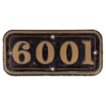 GWR Brass Cabside Numberplate 6001 ex KING EDWARD VII 4-6-0