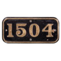 GWR Brass Cabside Numberplate 1504 ex 1500 Class 0-6-0PT