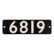 GWR Cast Iron Smokebox Numberplate 6819 ex HIGHNAM GRANGE 4-6-0