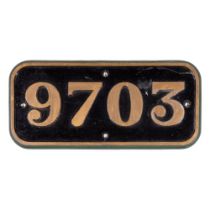 GWR Brass Cabside Numberplate 9703 ex 5700 Class 0-6-0PT