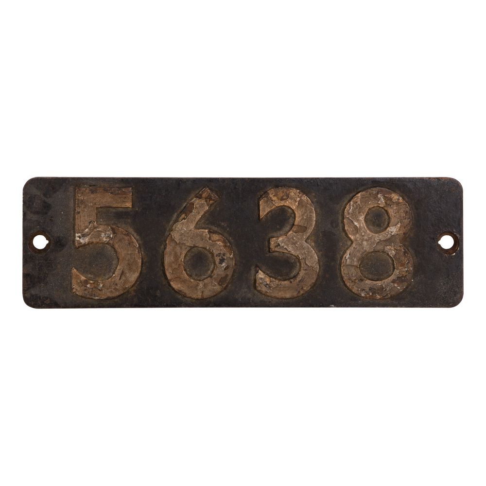 GWR Cast Iron Smokebox Numberplate 5638 ex 5600 Class 0-6-2T