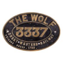 GWR Brass Combine Worksplate THE WOLF 3337 Bulldog Class