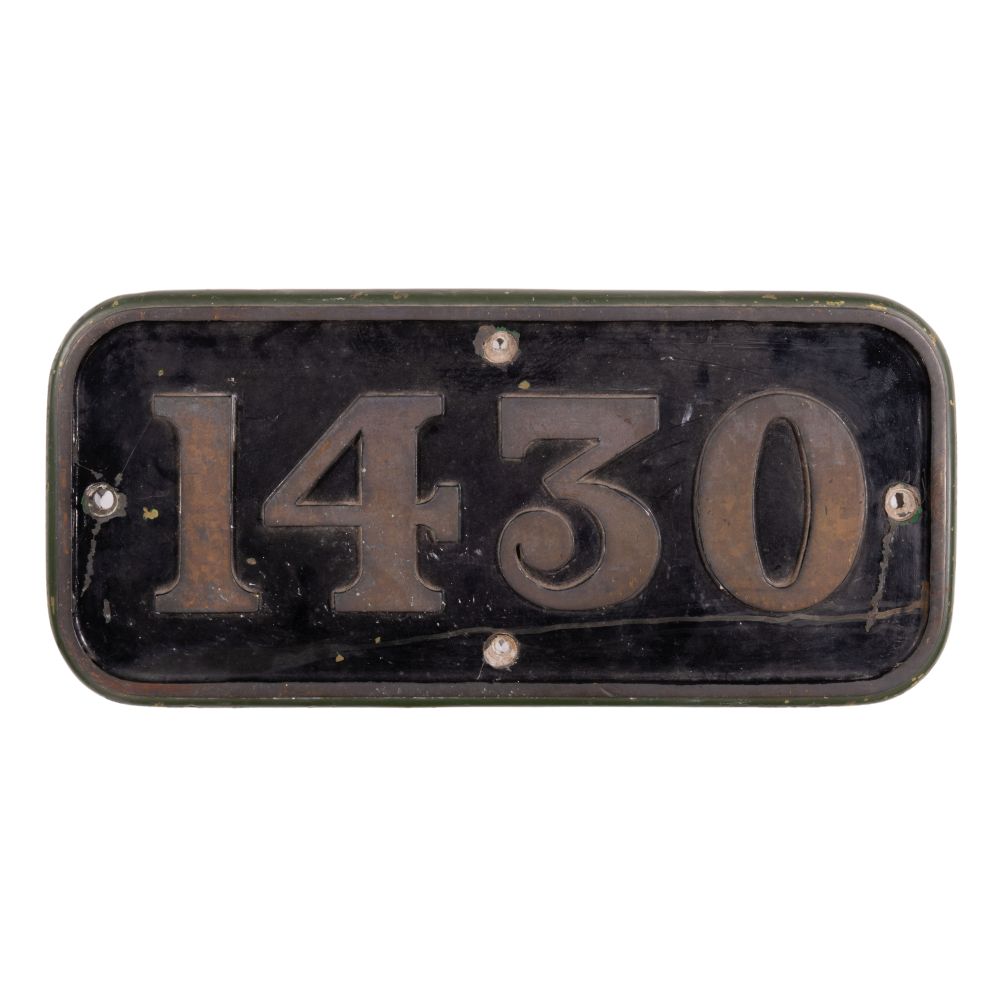 GWR Brass Cabside Numberplate 1430 ex 1400 Class 0-4-2T