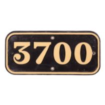 GWR Cast Iron Cabside Numberplate 3700 ex 5700 Class 0-6-0PT
