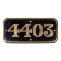 GWR Brass Cabside Numberplate 4403 ex 4400 Class 2-6-2T