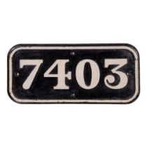 GWR Cast Iron Cabside Numberplate 7403 ex 7400 Class 0-6-0PT