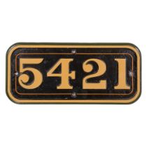 GWR Cast Iron Cabside Numberplate 5421 ex 5400 Class 0-6-0PT