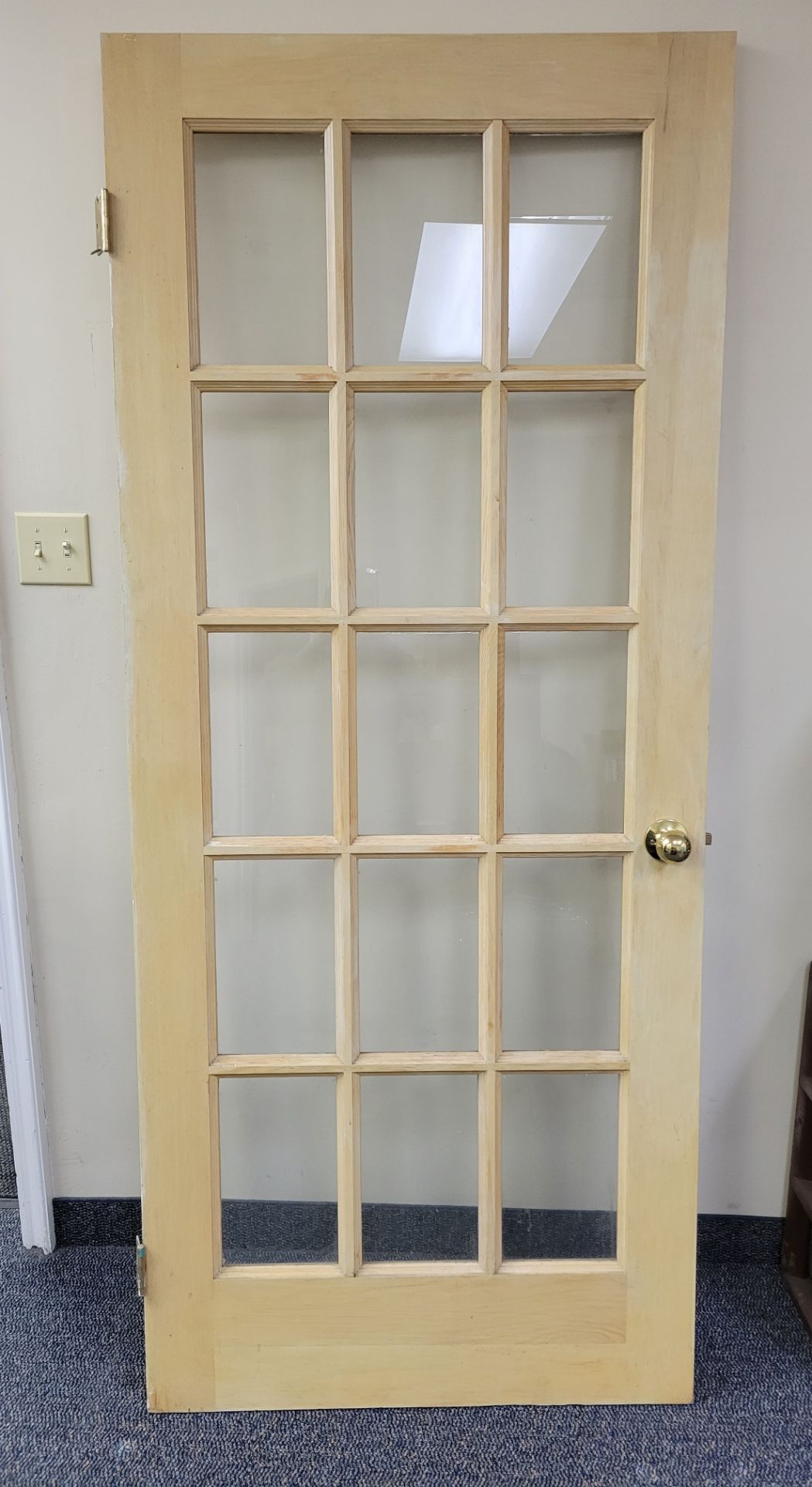 Wood/Glass Panel Single Interior Door - 34"w x 80" h