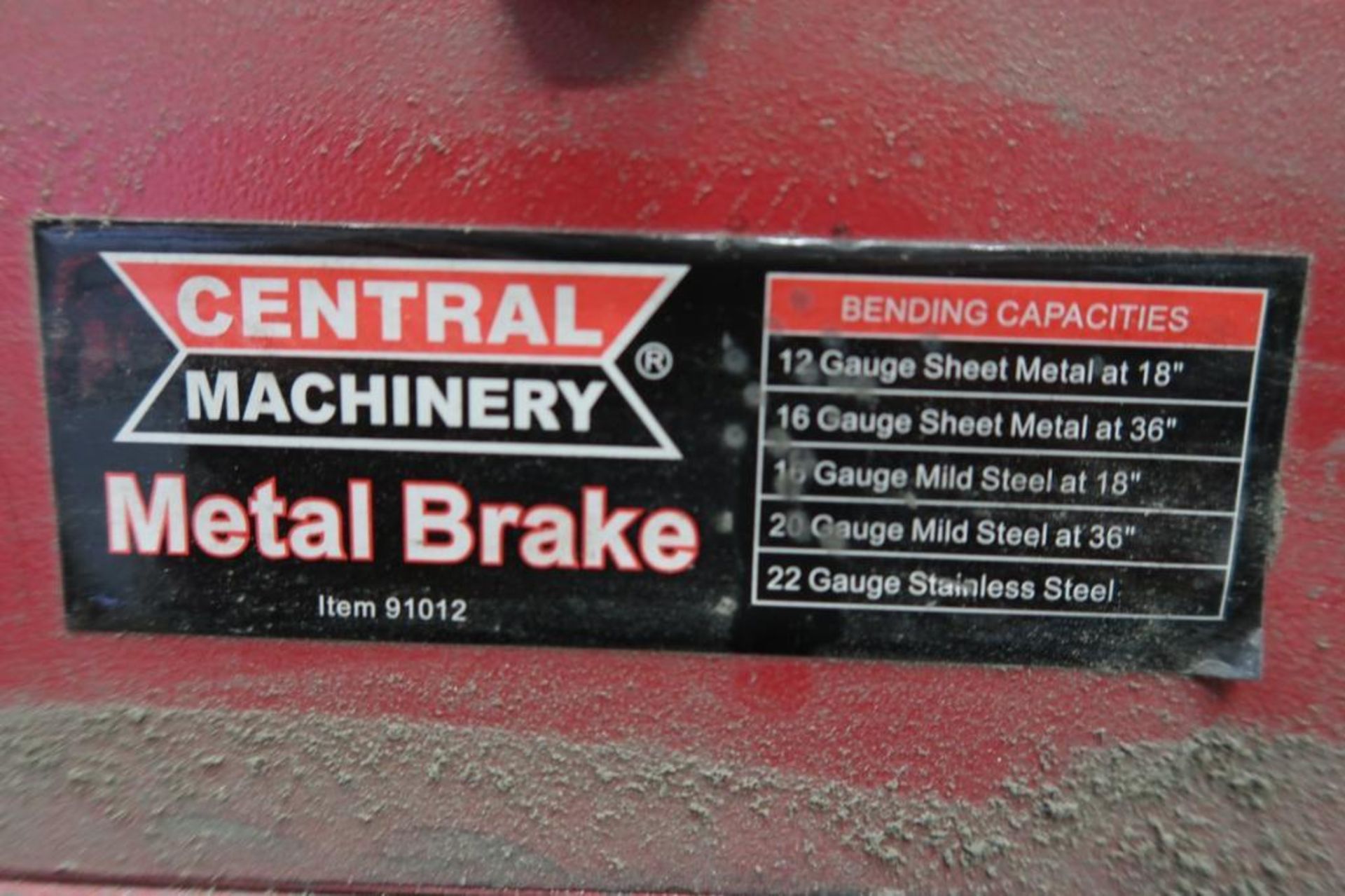 Central Machinery Model 91012 36" Metal Brake - Image 2 of 2