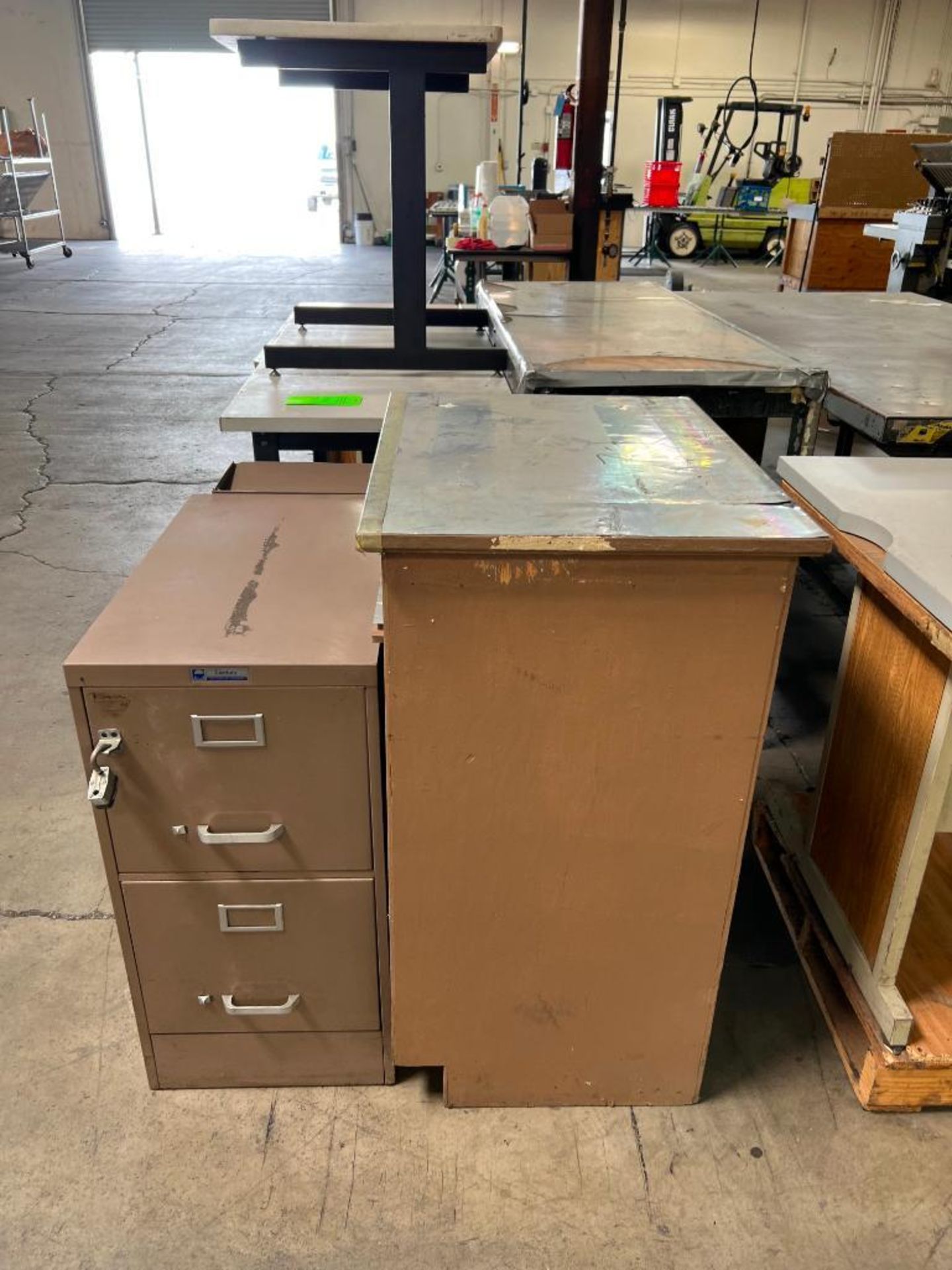 Lot of Workstation Surfaces/ Tables And (1) File Cabinet - Image 2 of 5