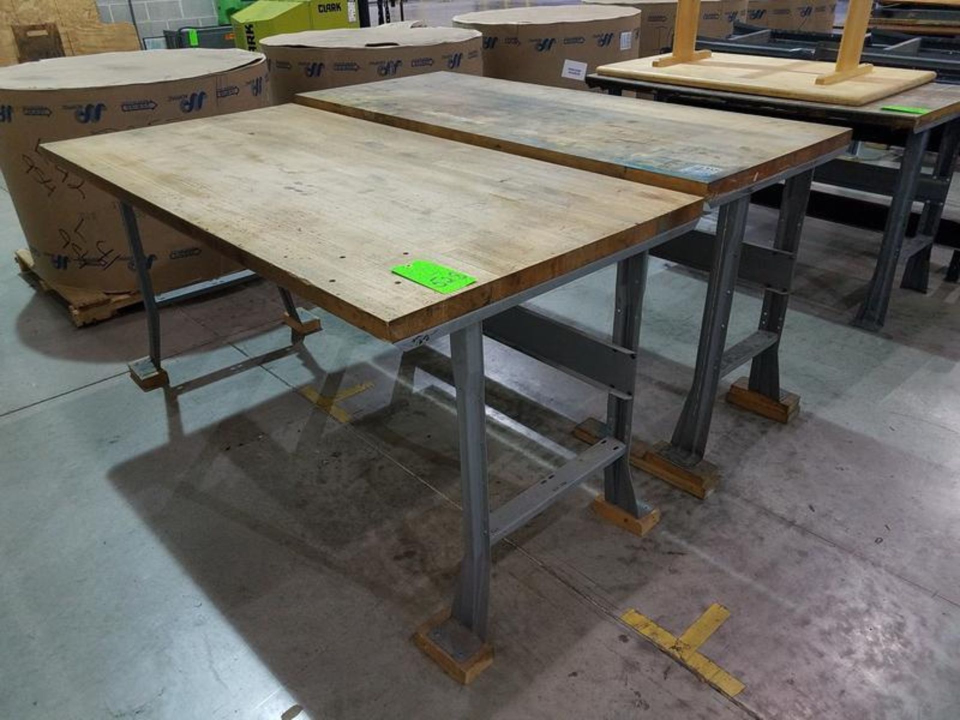 Lot of (2) Assorted Maple Top Workbenches