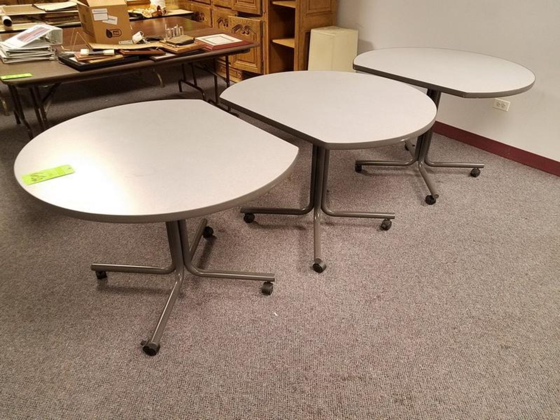 Lot (3) Mobile Training Room Tables, Round