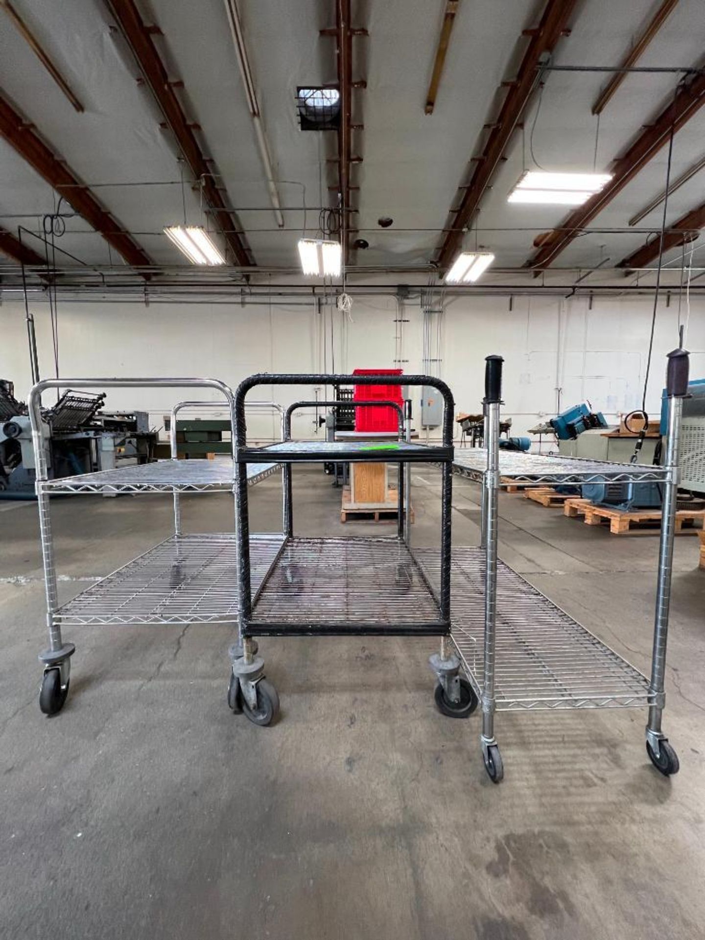 Lot of (3) Metal Rolling Carts