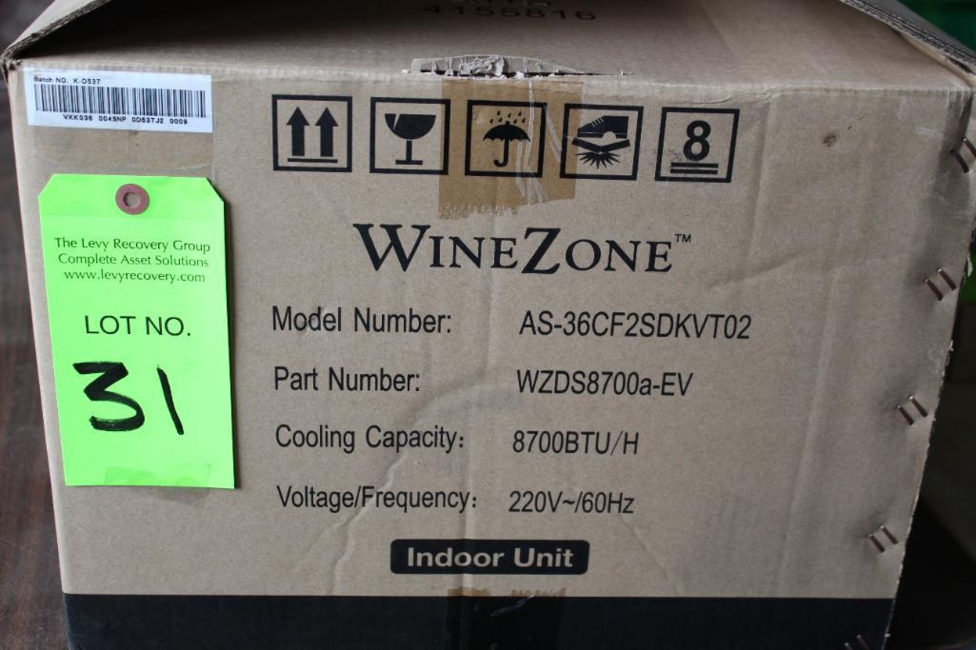 Wine Zone, Model AS-36CF2SDKVT02, Indoor Cooling Unit - Image 2 of 3