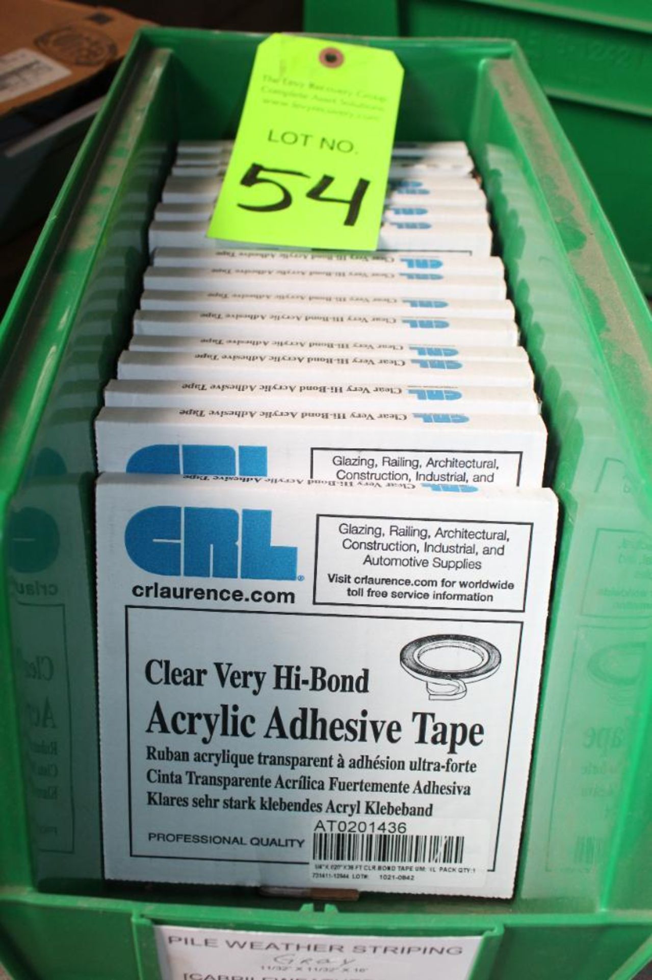 Lot of (16) CRL 1/4"x0.20"x36ft Clear Very Hi-Bond Acrylic Adhesive Tape