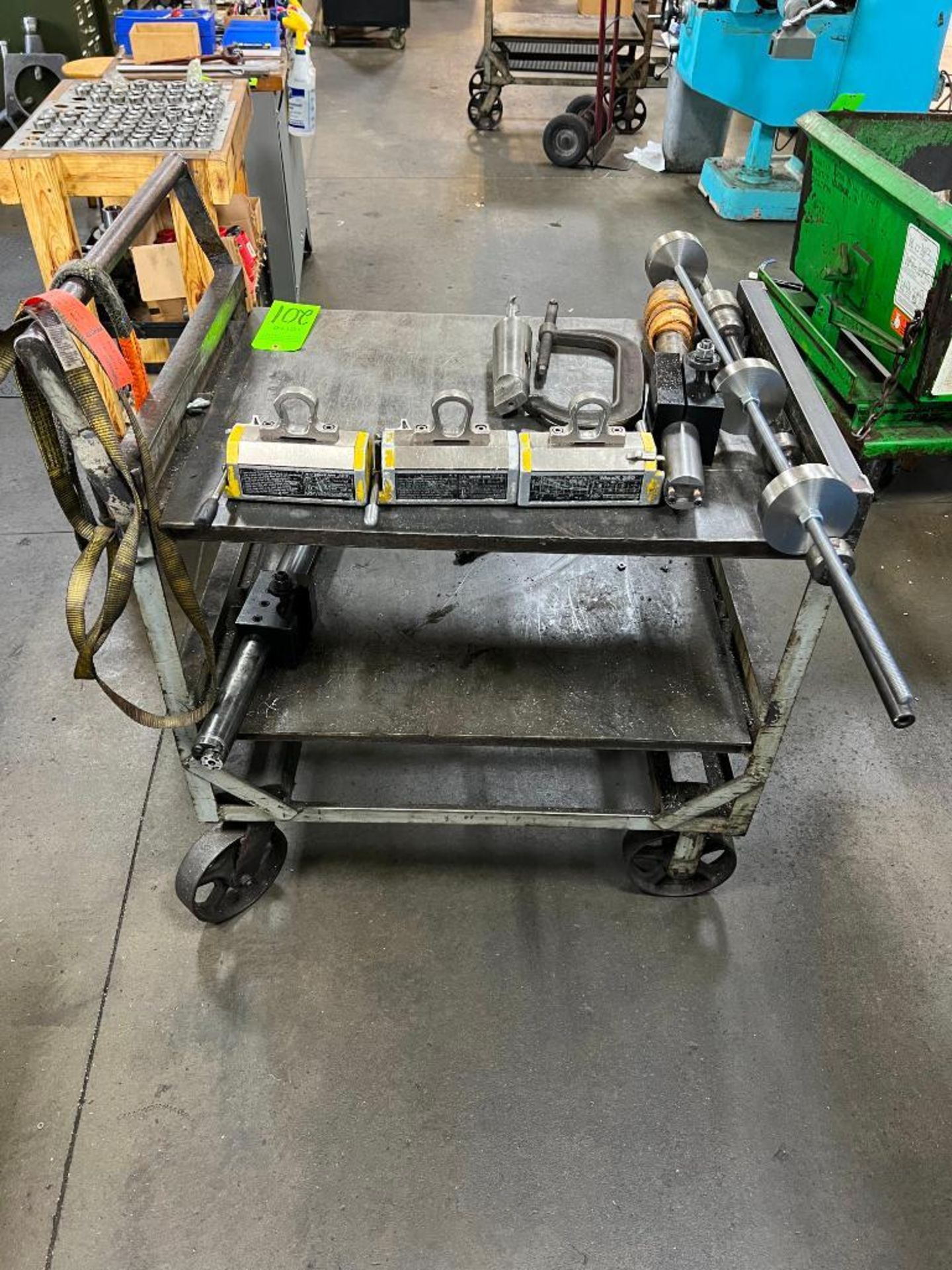 Lot of (3) Technomagnete Maxx250 Holst Magnets Includes Steel Rolling Cart And Contents