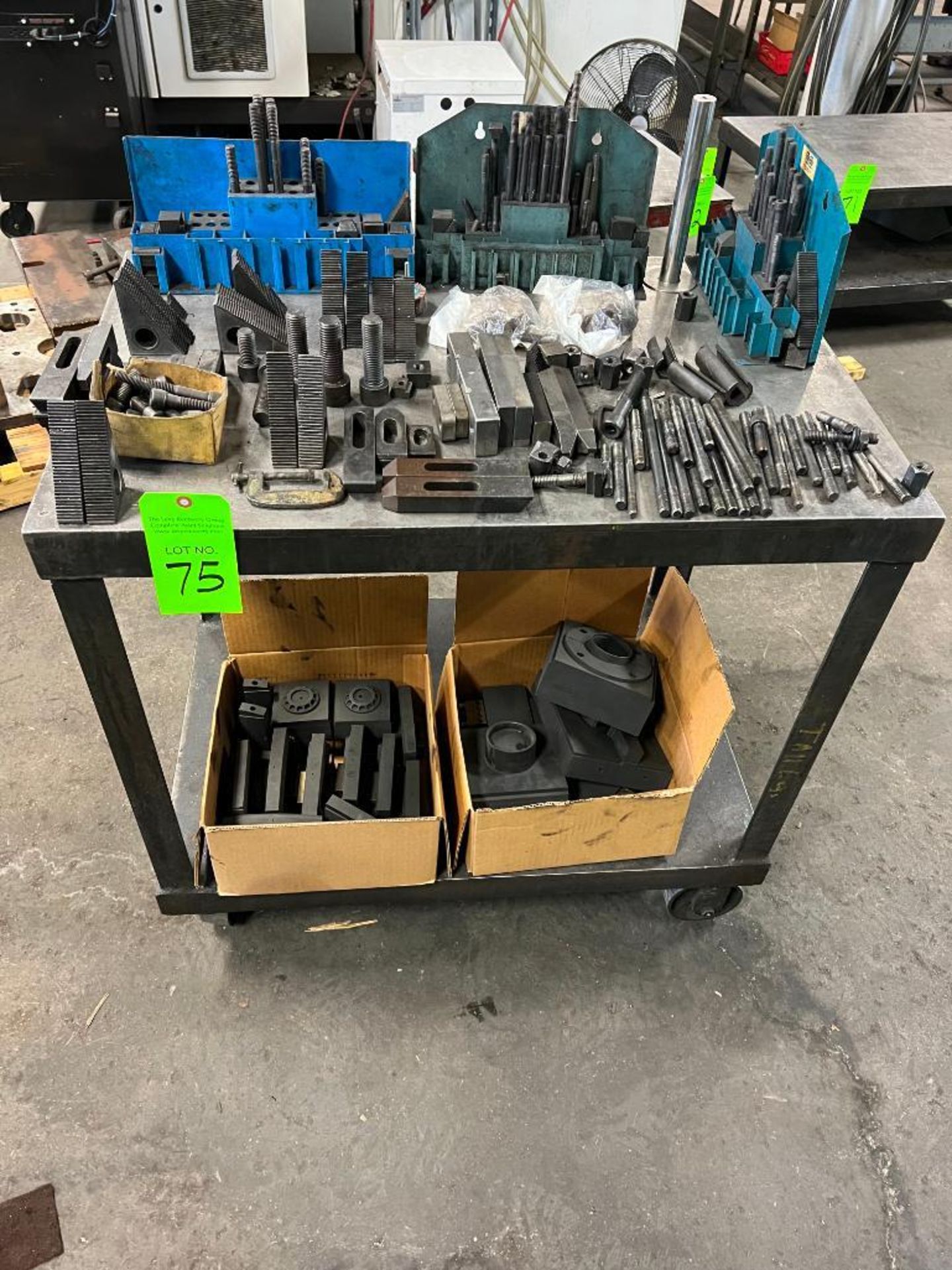 Steel Rolling Cart with Assorted Milling Tools Contents