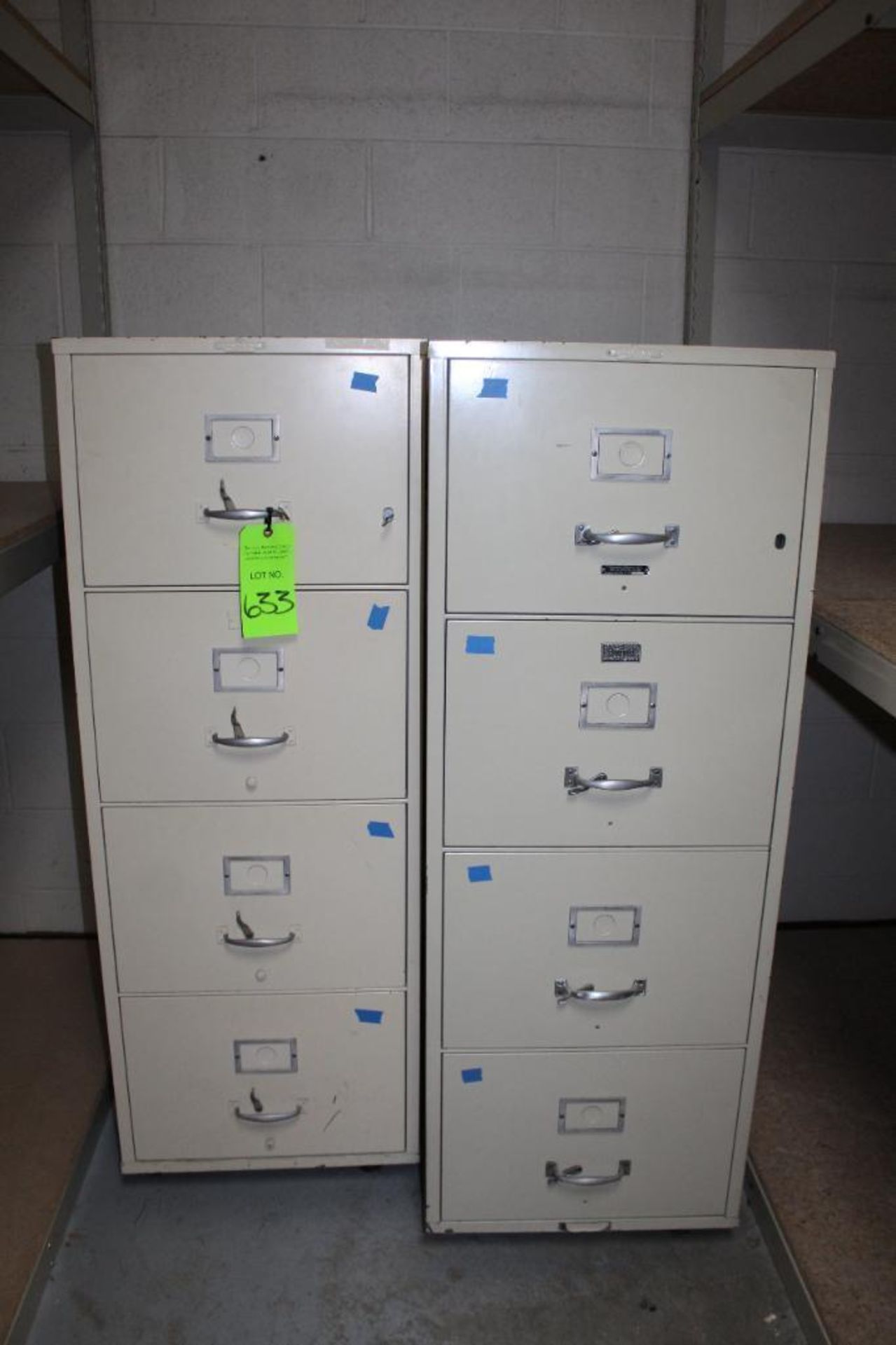 Lot of (3) Remington Rand Safe Insulated Filing Cabinets Model 2248