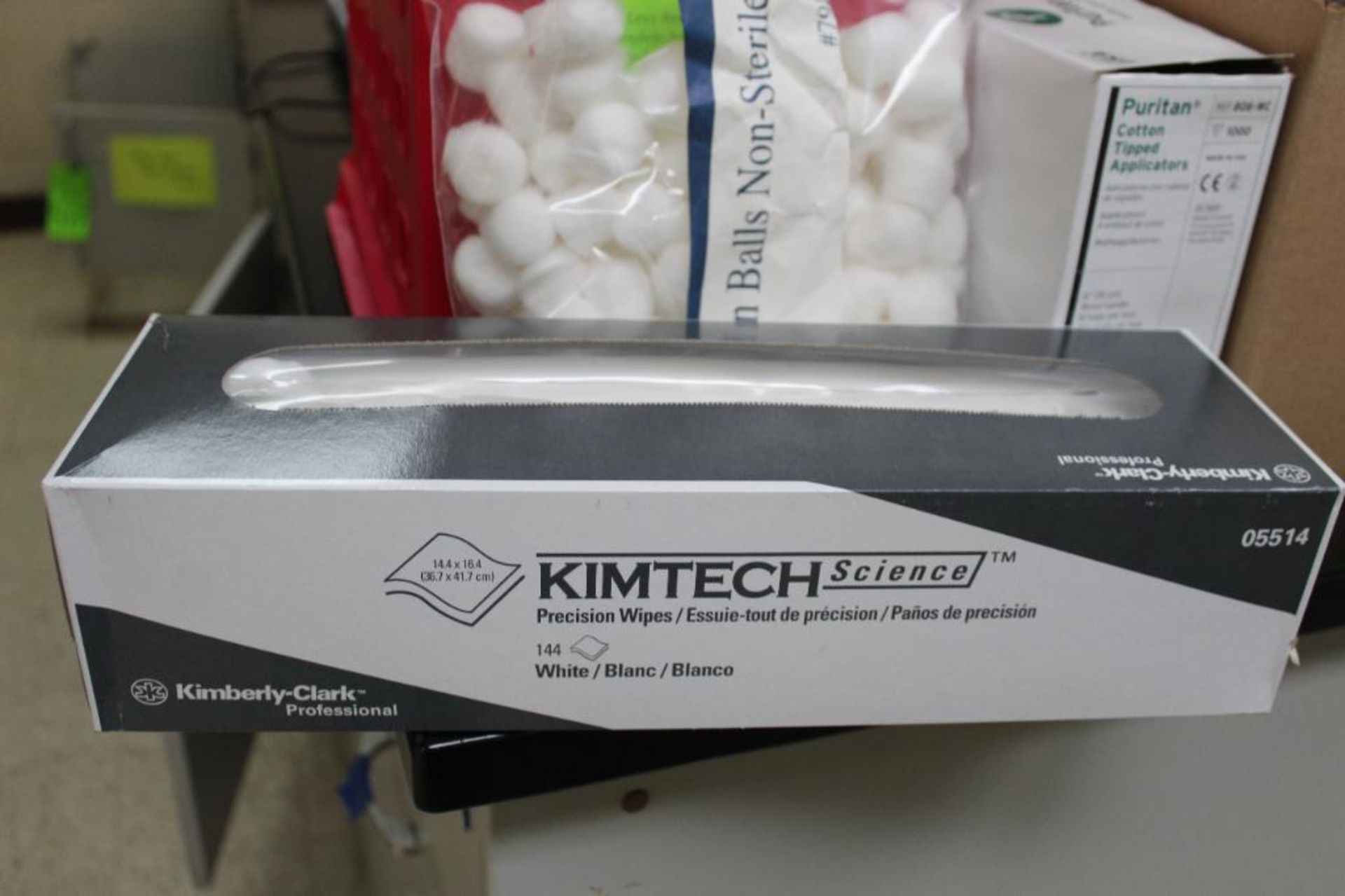 Lot of Kimberly Clark Precision Wipes, Puritan Cotton Tipped Applicators and Non Sterile Cottonballs