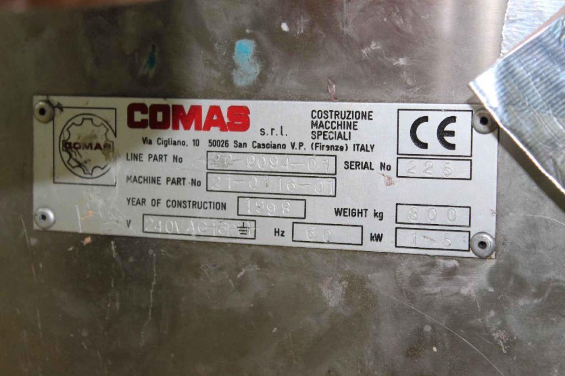 Comas 22-0116-01 Pneumatic Cartridge Filler - Image 7 of 11