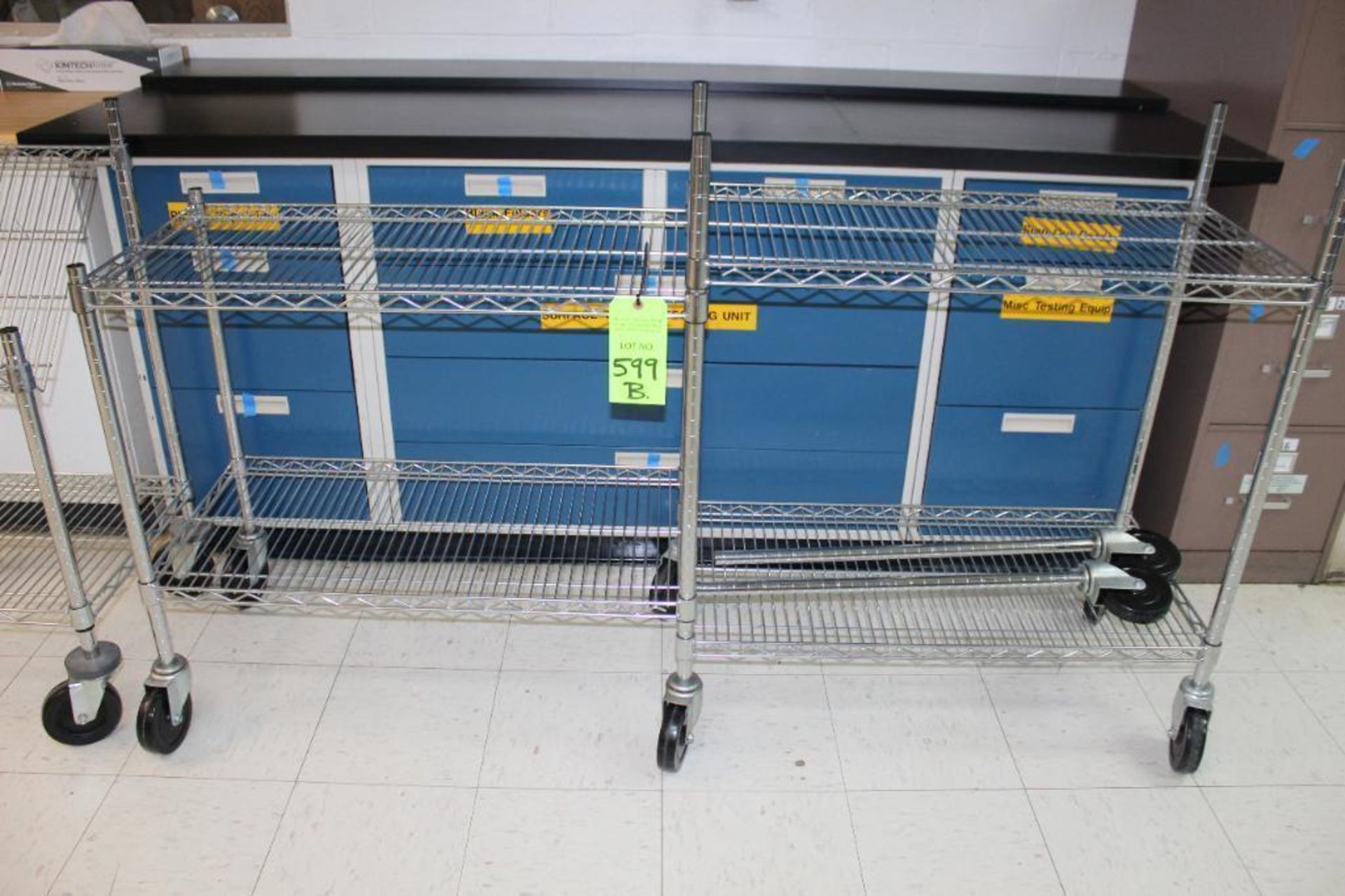 Lot of (2) Rolling Wire Racks - Image 3 of 4